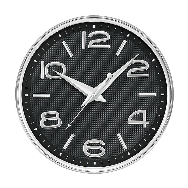 Elegante Funk-Wanduhr in silber-schwarz von Paragon Uhren