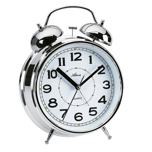 Quartzwecker mit Glockensignal in silber - von Paragon Uhren