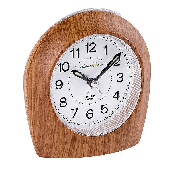 Quartzwecker, elegante Holzoptik von Paragon Uhren