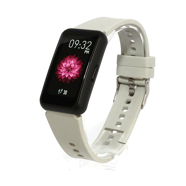 Fitness-/Aktivitätstracker mit schwarzem Gehäuse und grauem Silikonarmband von Paragon Uhren
