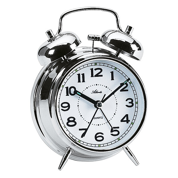 Quartzwecker mit Glockensignal in silber - von Paragon Uhren