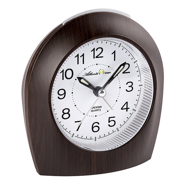 Quartzwecker, elegante Holzoptik von Paragon Uhren