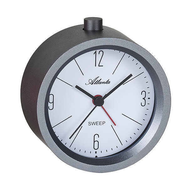 Tischuhr/Wecker Quartz, modernes, elegantes Metallgehäuse in Anthrazit von Paragon Uhren