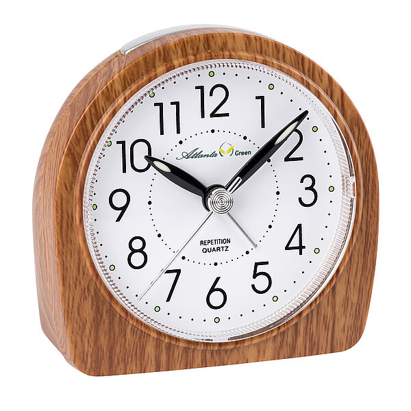 Quartzwecker, elegante Holzoptik von Paragon Uhren