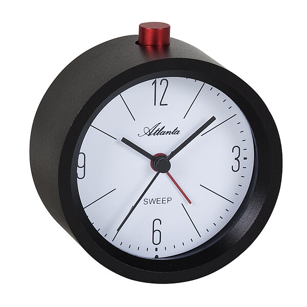 Tischuhr/Wecker Quartz, modernes, elegantes Metallgehäuse in Schwarz von Paragon Uhren