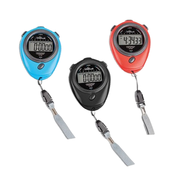 MultiFunktions-Stoppuhr SET, 6 sortierte Modelle in 3 Farben (schwarz, rot, blau) von Paragon Uhren