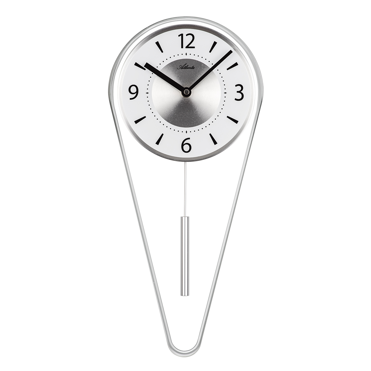 Pendeluhr Quartz, Metall-/Glass-Kombination, 4 gut lesbare arabische Zahlen von Paragon Uhren